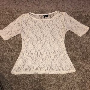 Lace mid sleeve shirt